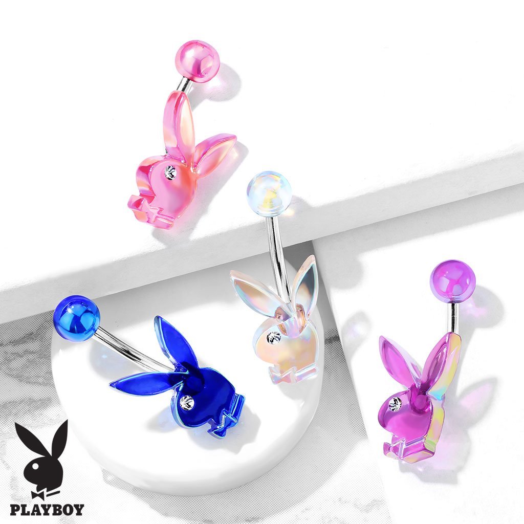 Holographic Acrylic Playboy Bunny Belly Bar