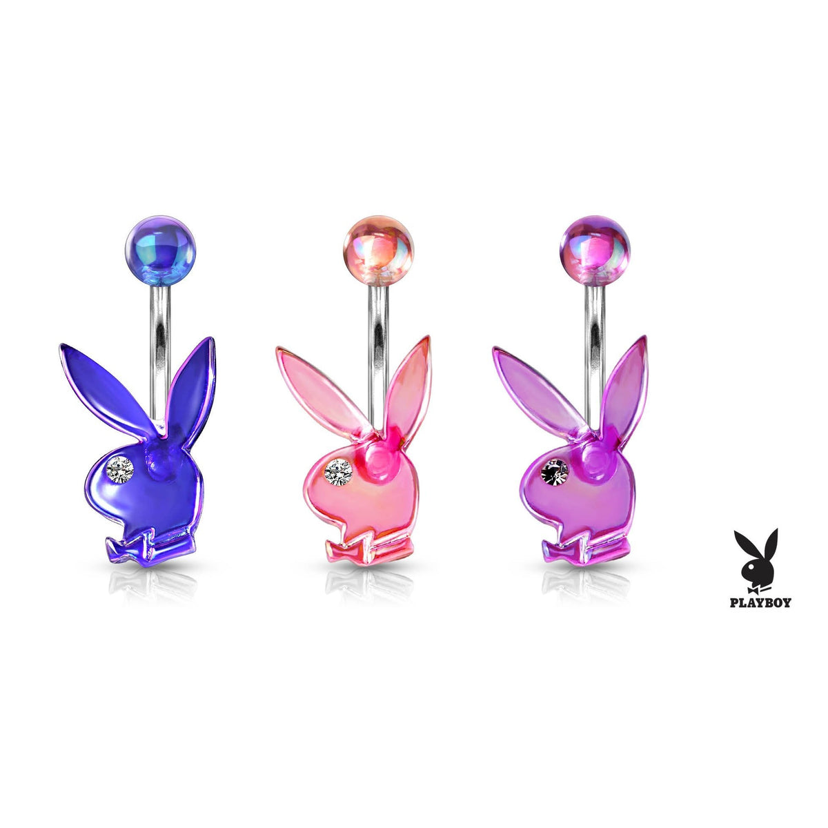 Holographic Acrylic Playboy Bunny Belly Bar