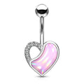 Illuminating Heart Crystal Belly Button Ring