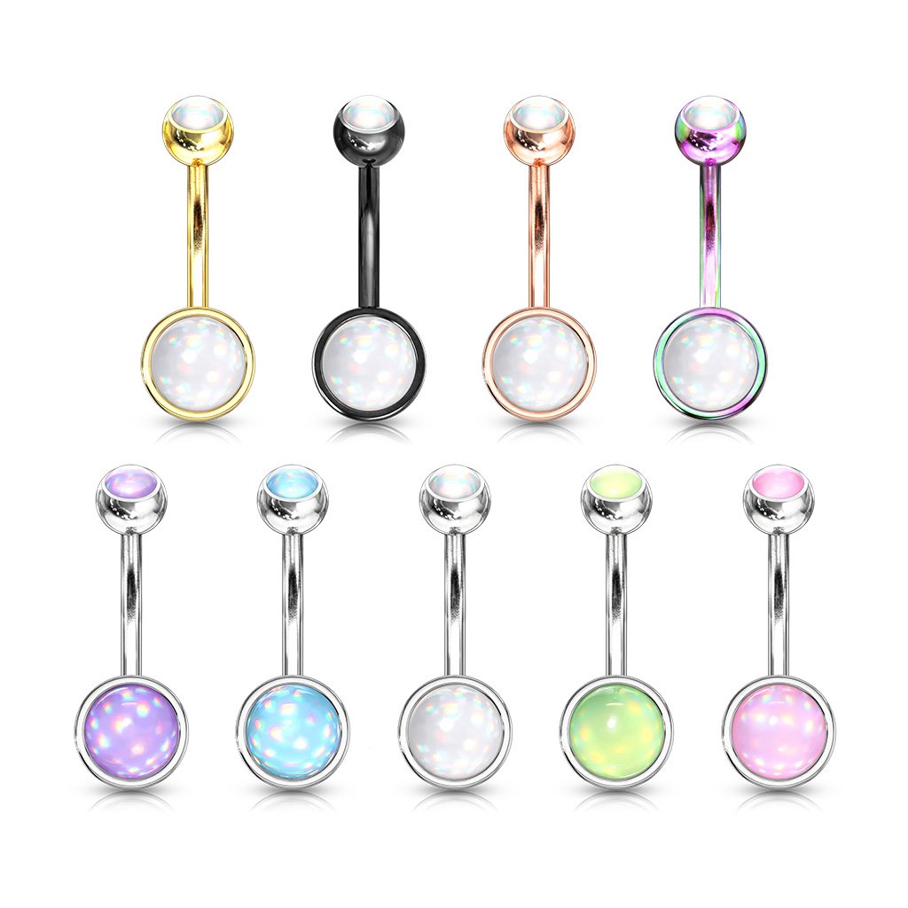 Illuminating Opal Stone Belly Bar