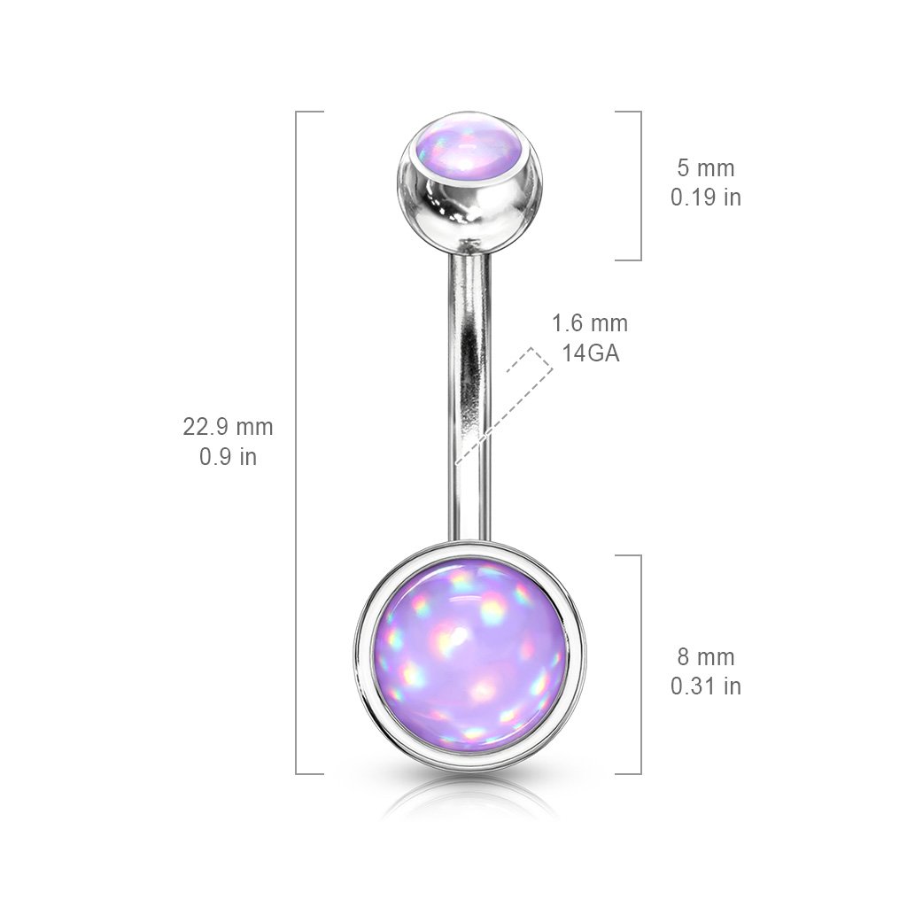 Illuminating Opal Stone Belly Bar