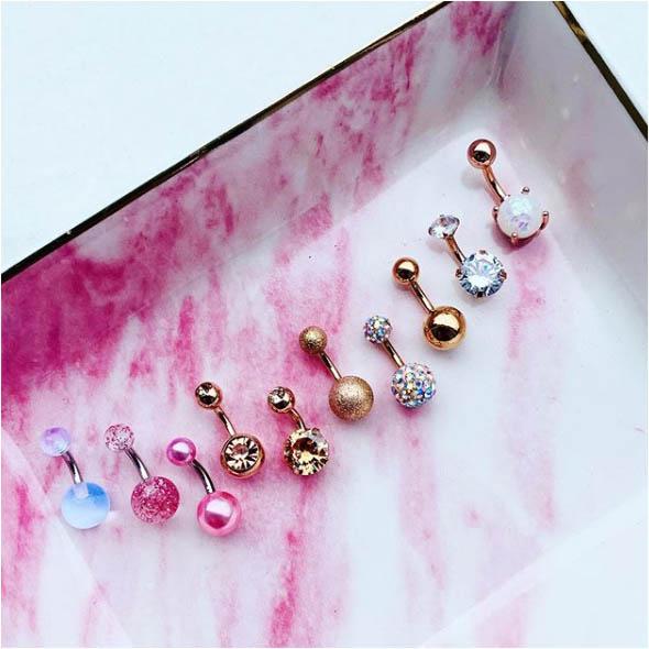 Limited Edition 10 Pack Golden Belly Button Ring Set