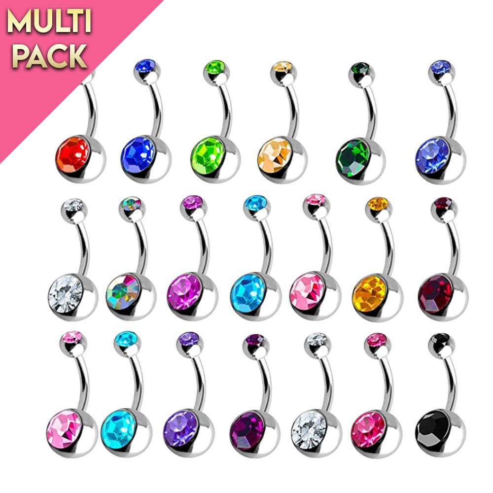Limited Edition 20 Pack Rainbow Double Crystal Belly Bars