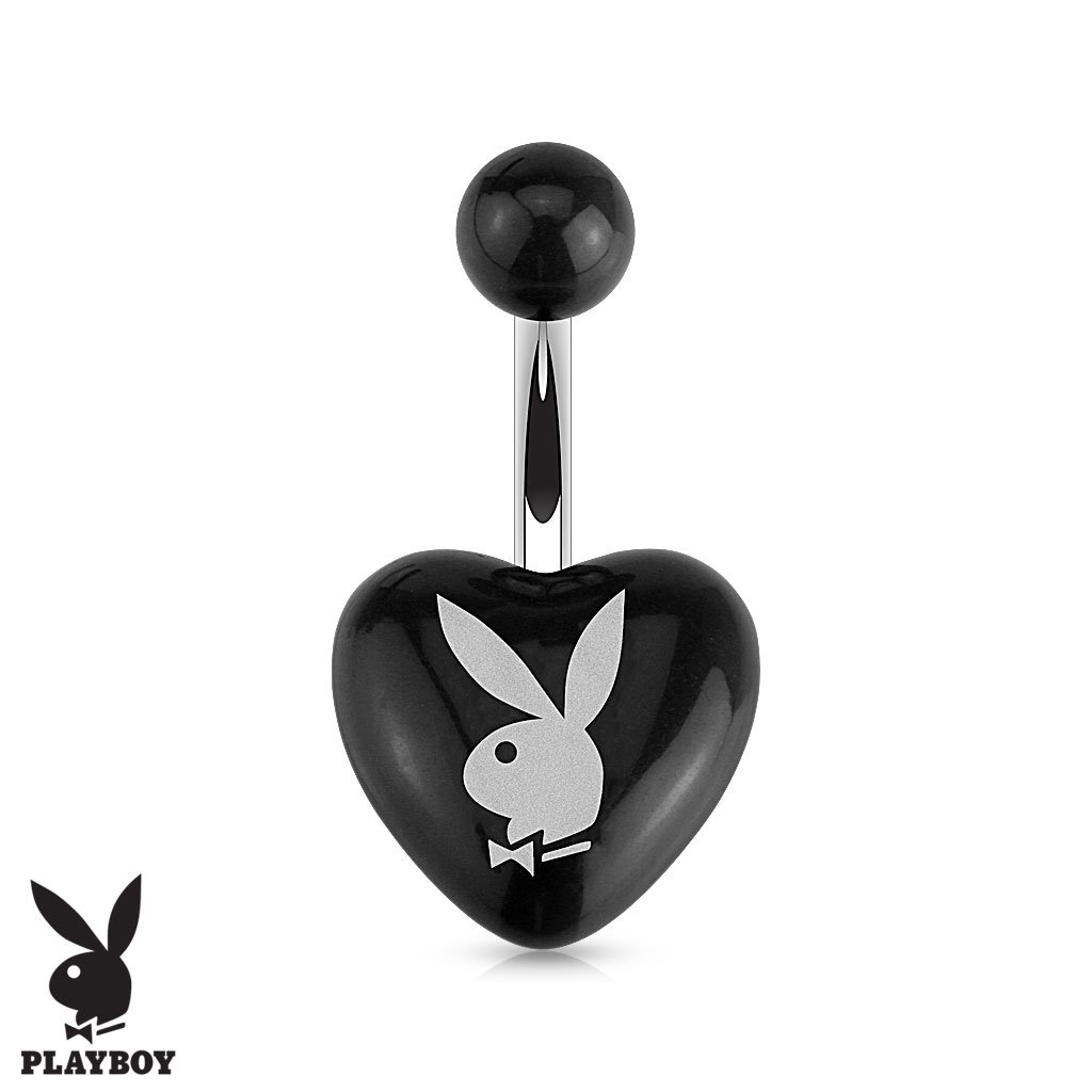 Official Playboy Acrylic Heart Belly Button Ring