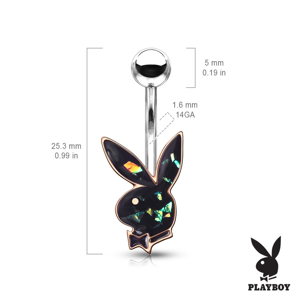 Official Playboy Opal Belly Bar - Blue / Gold