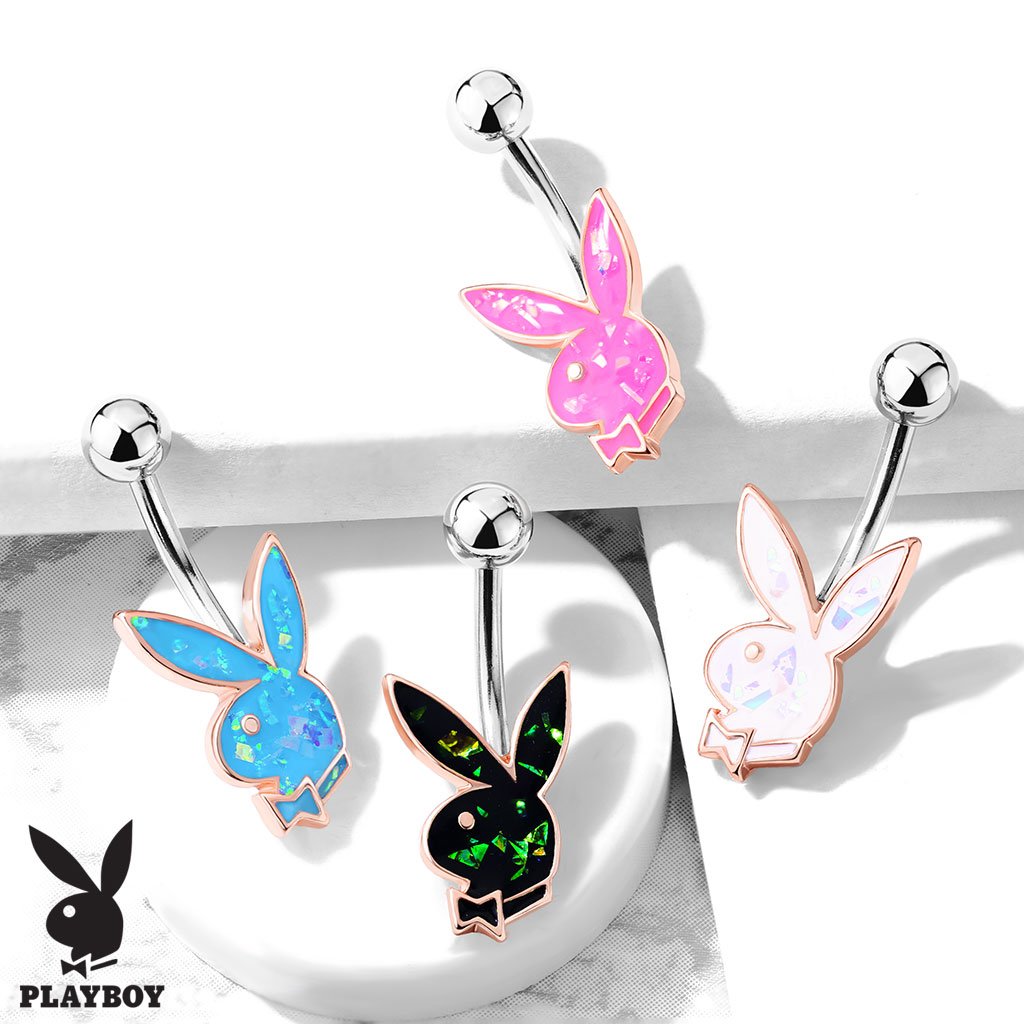Official Playboy Opal Belly Bar - Blue / Gold