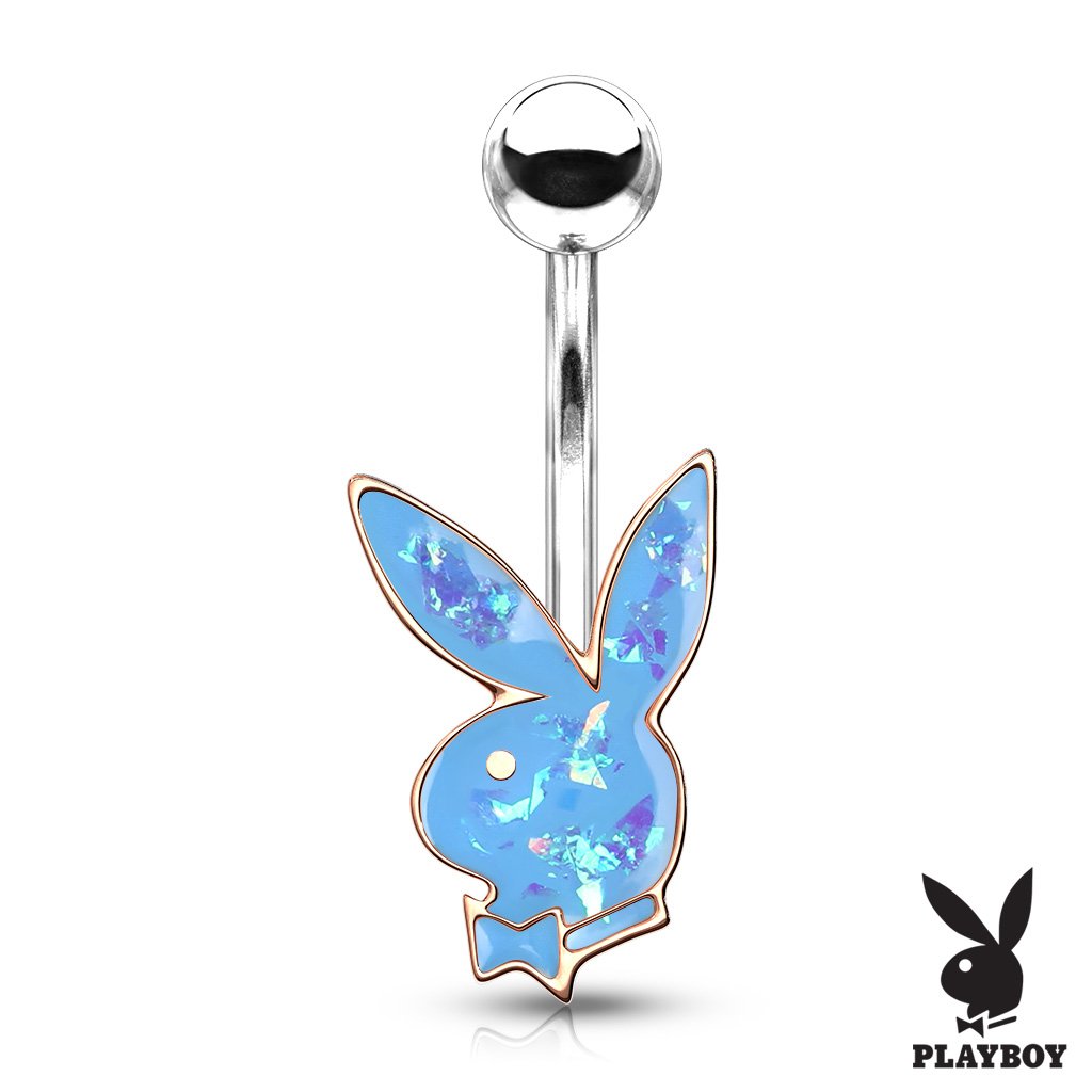 Official Playboy Opal Belly Bar - Blue / Gold