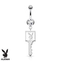 Official Playboy Silver Key Belly Button Ring