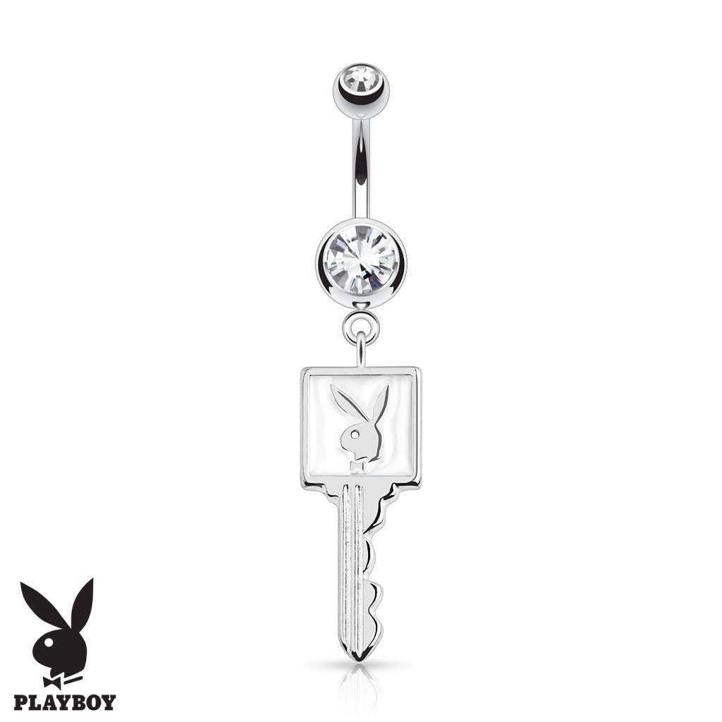 Official Playboy Silver Key Belly Button Ring