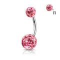 Internally Threaded Glitterball Belly Button Ring