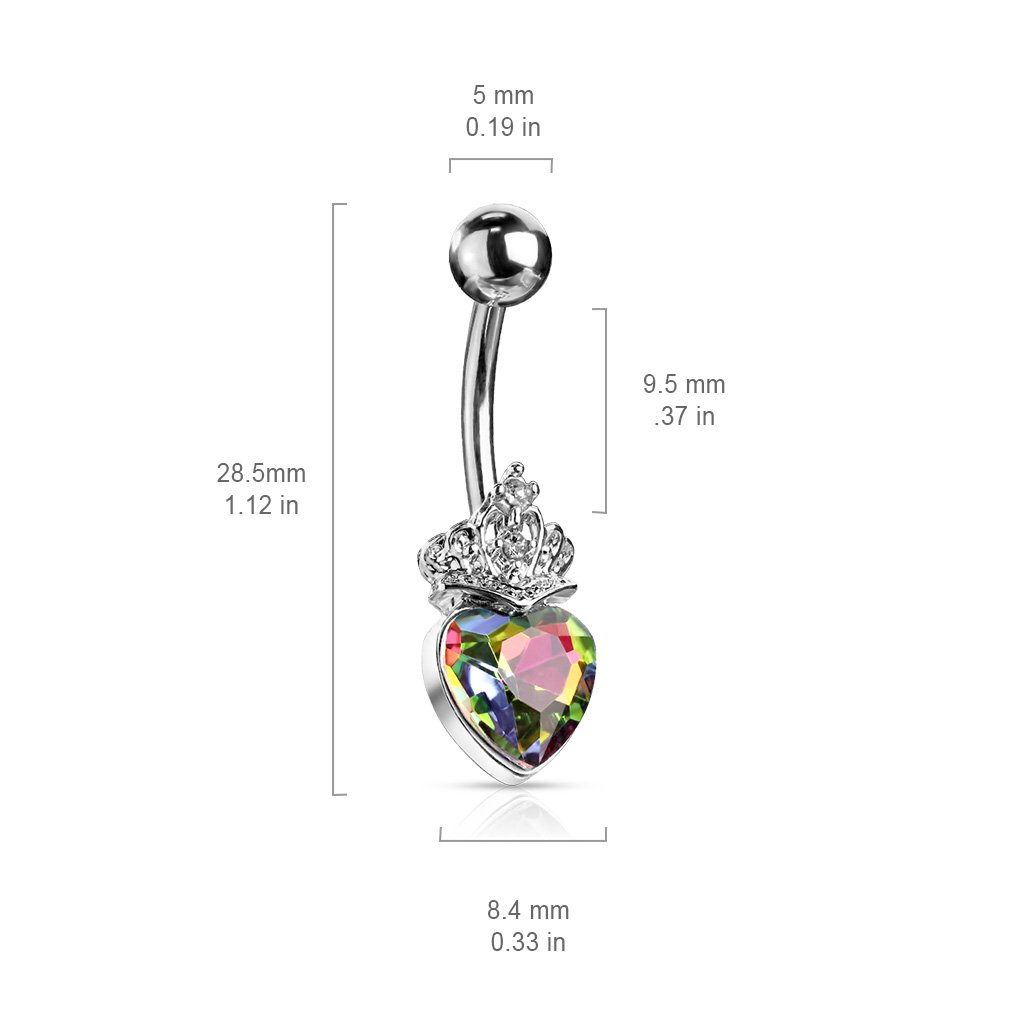 Princess Heart Belly Button Ring