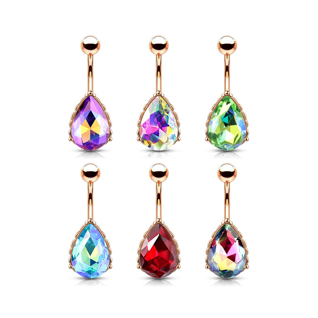 Princess Jasmine Filigree Belly Bar - Gold
