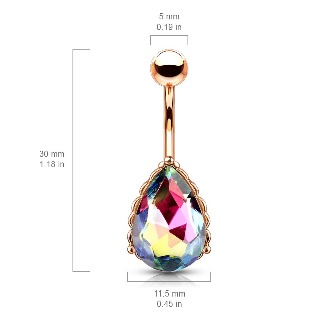 Princess Jasmine Filigree Belly Bar - Gold
