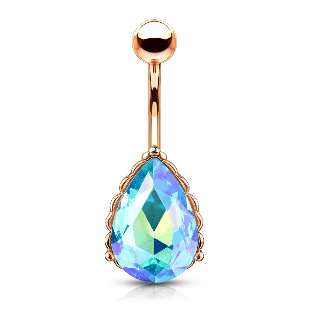 Princess Jasmine Filigree Belly Bar - Gold