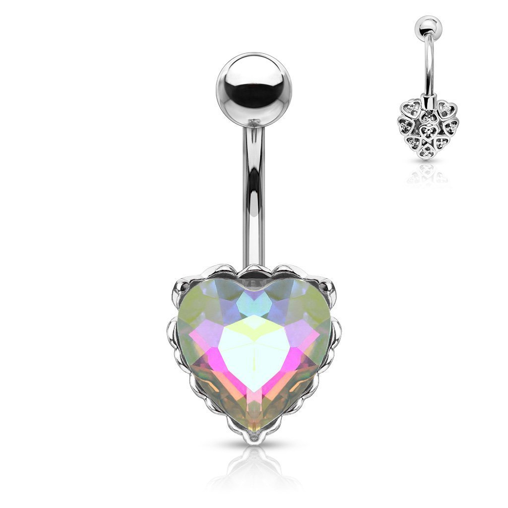 Princess Jasmine Heart Filigree Belly Bar - Aurora