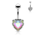 Princess Jasmine Heart Filigree Belly Bar - Aurora