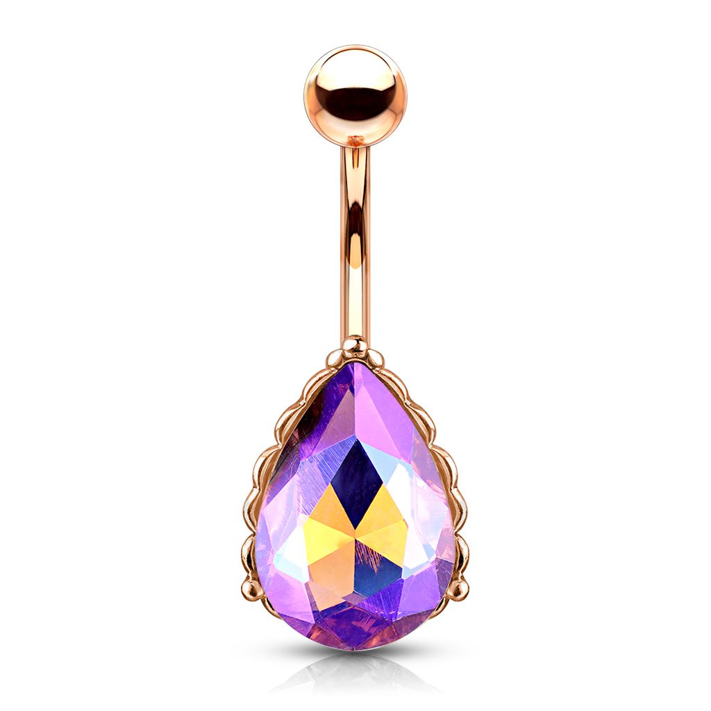 Princess Jasmine Filigree Belly Bar - Gold