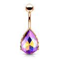 Princess Jasmine Filigree Belly Bar - Gold