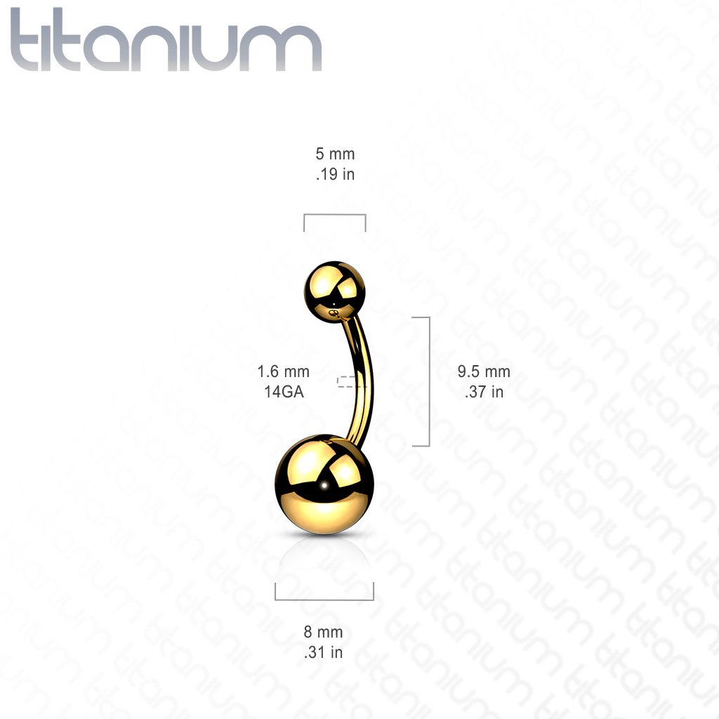 Titanium Metallic PVD Belly Button Ring