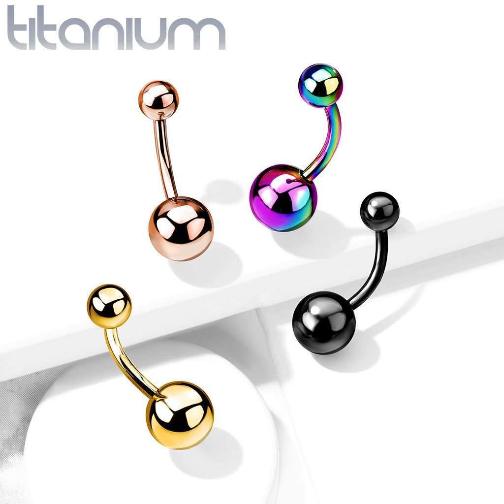 Titanium Metallic PVD Belly Button Ring