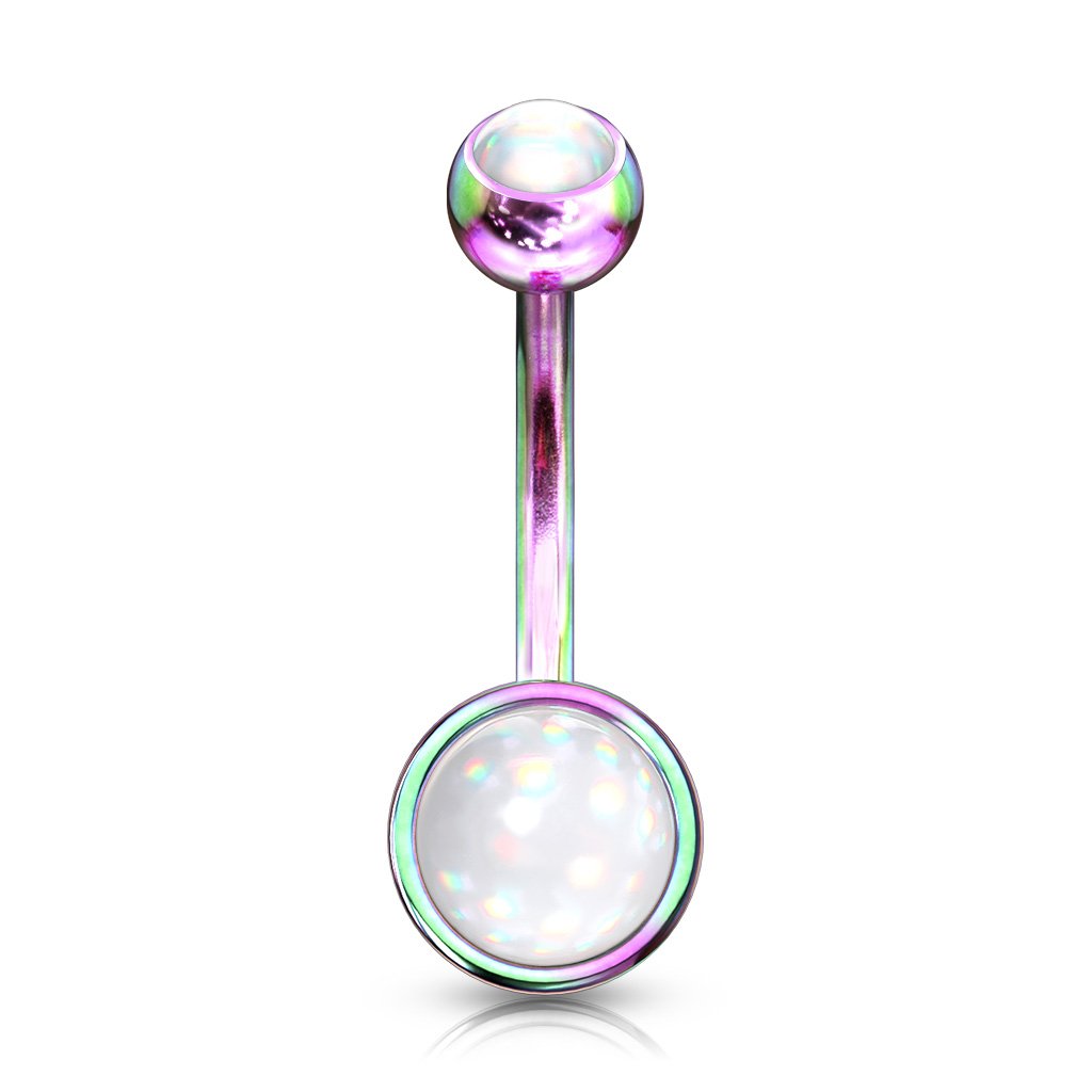 Illuminating Opal Stone Belly Bar