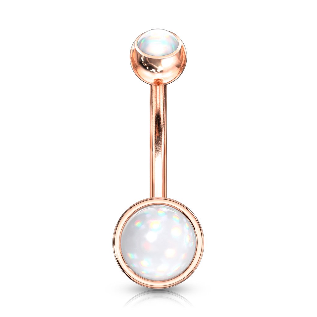 Illuminating Opal Stone Belly Bar