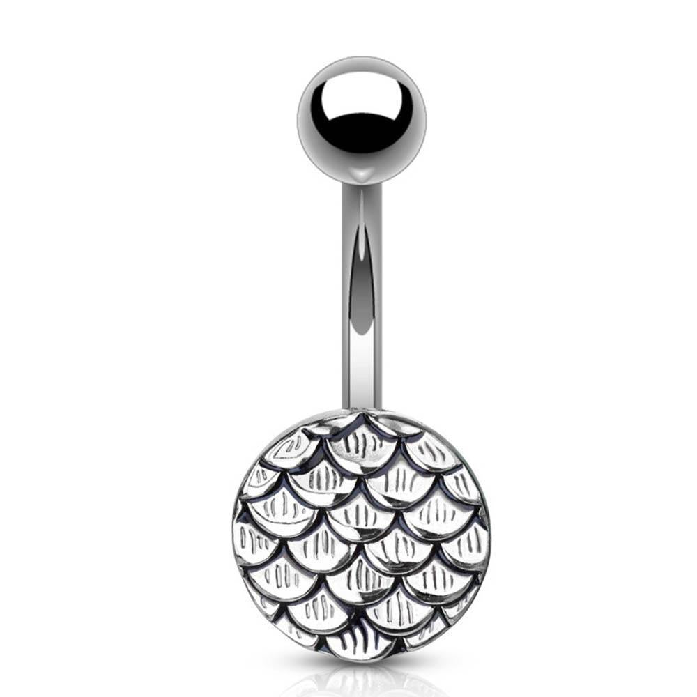 Gold / Silver Mermaid Scale Belly Button Ring