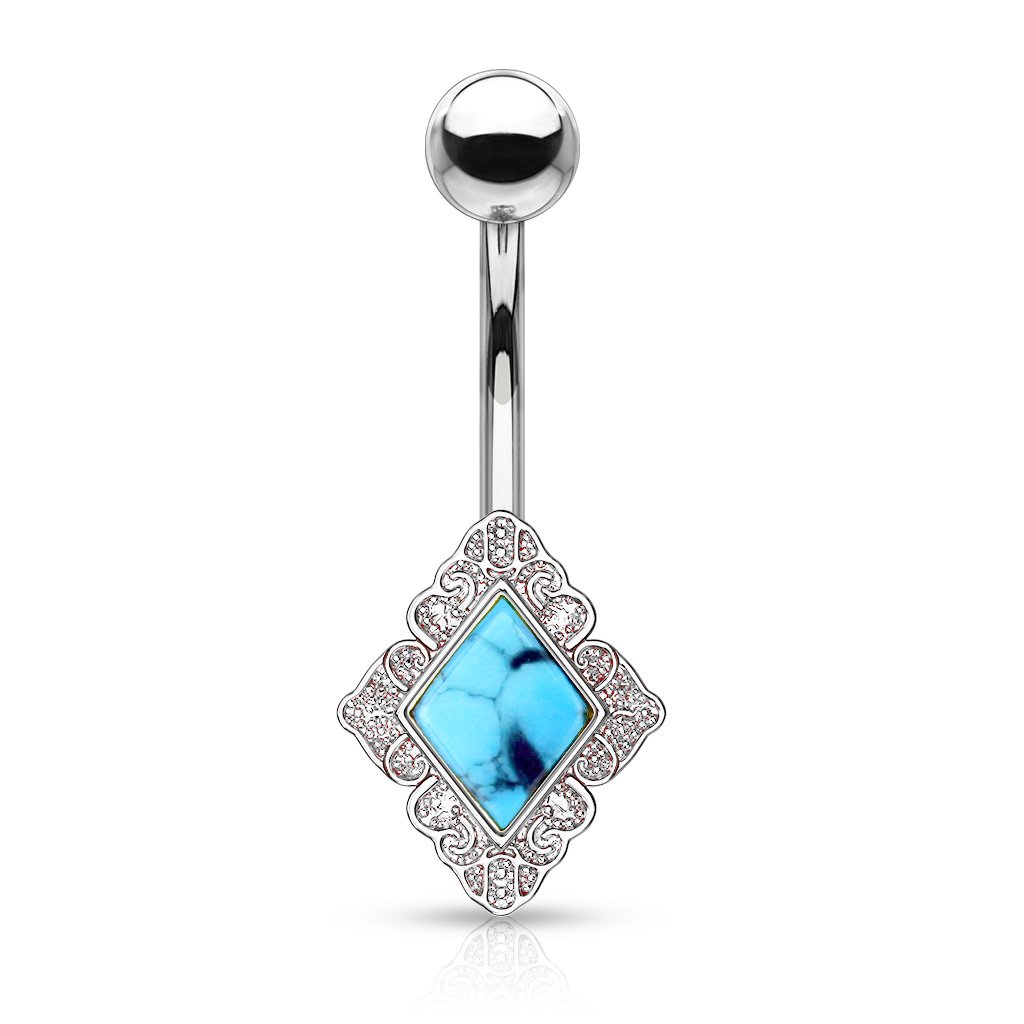 Turquoise Tides Bohemian Diamond Belly Bar