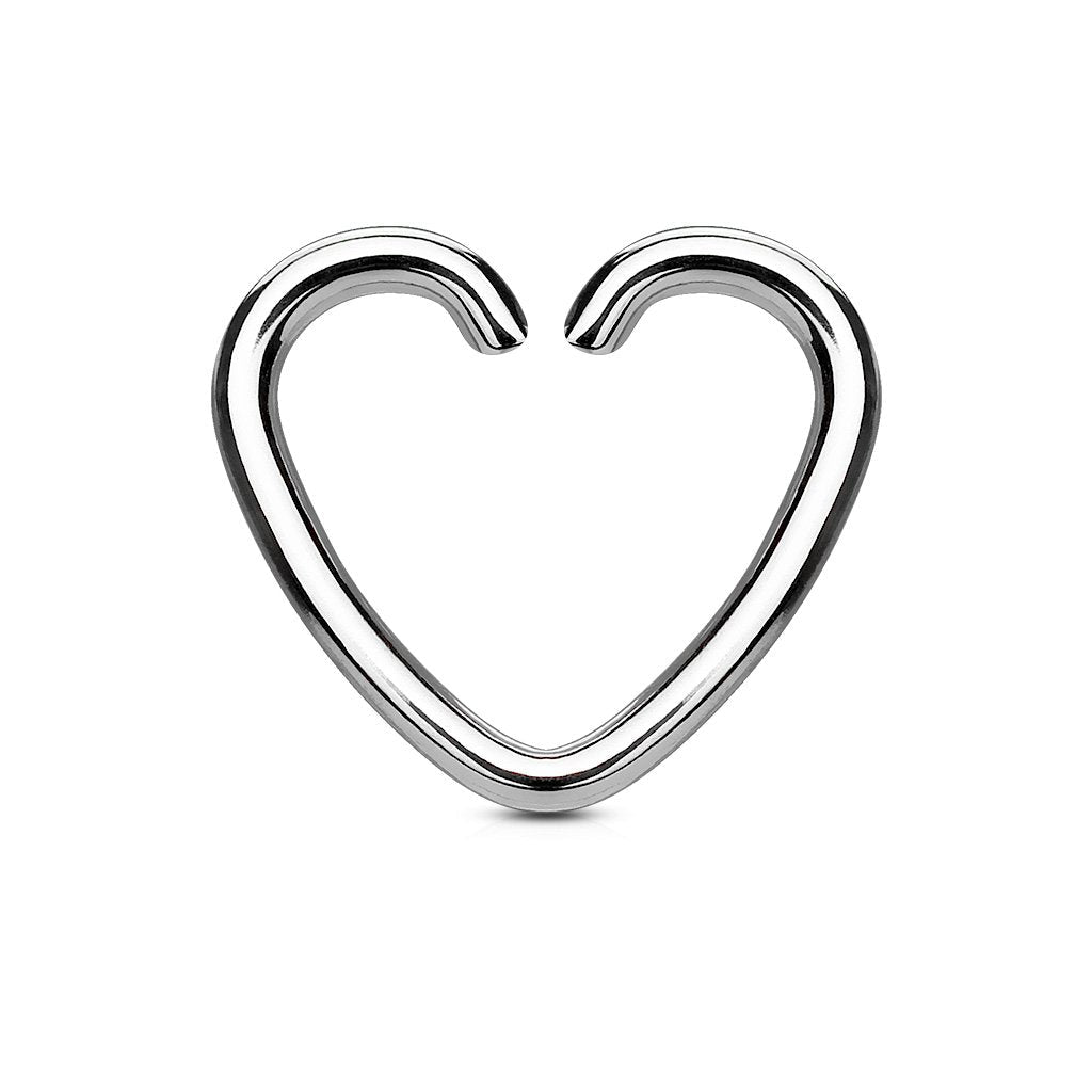 16 Gauge Cut Heart Ear Cartilage / Daith Hoops