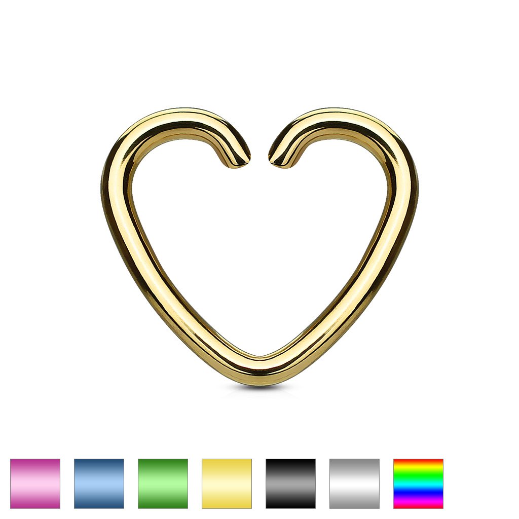 16 Gauge Cut Heart Ear Cartilage / Daith Hoops