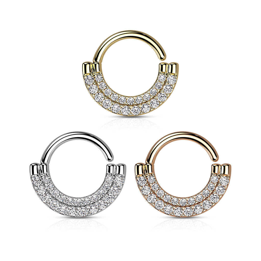 16 Gauge Double Lined Crystal Bendable Hoop Ring