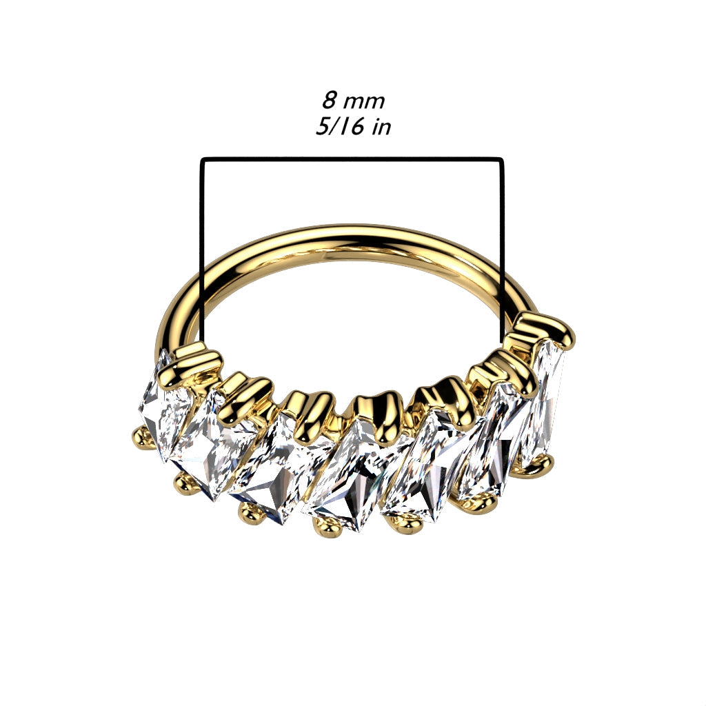 18 Gauge Crystal Row Bendable Hoop Ring