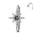 20 Gauge Onyx Starburst Hoop Ring For Nose & Ear
