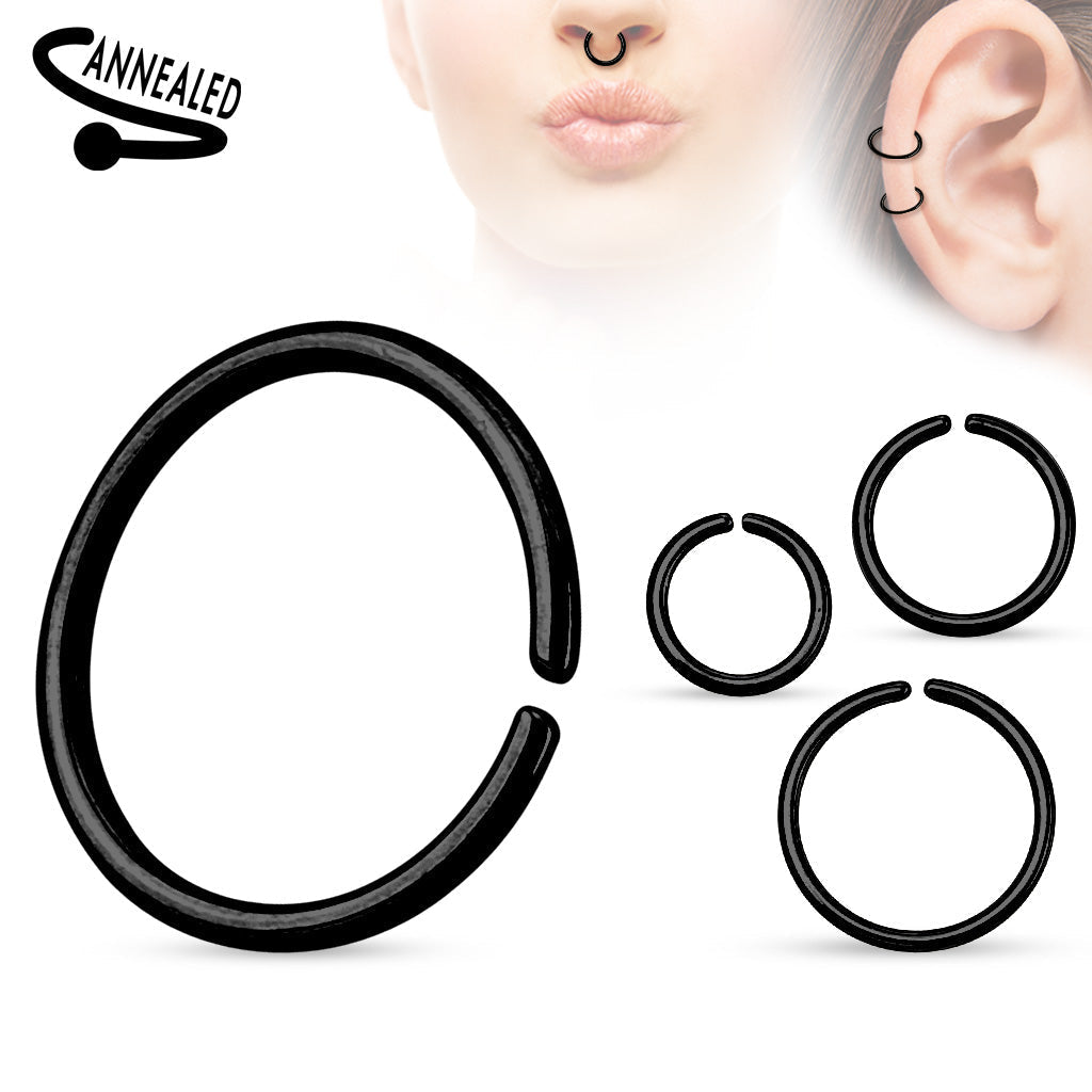 16 Gauge Titanium Anodized over 316L Surgical Steel Annealed Rings