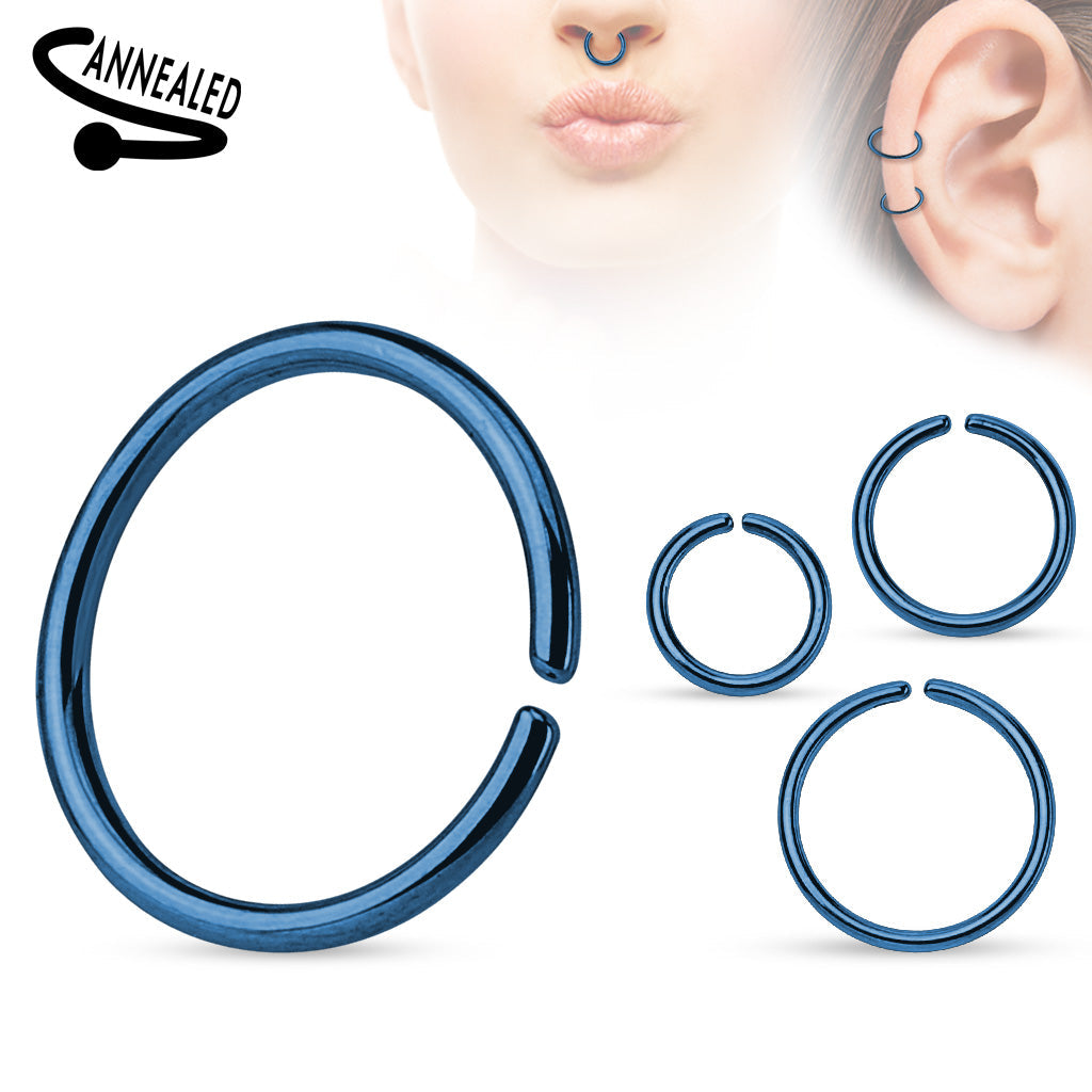16 Gauge Titanium Anodized over 316L Surgical Steel Annealed Rings