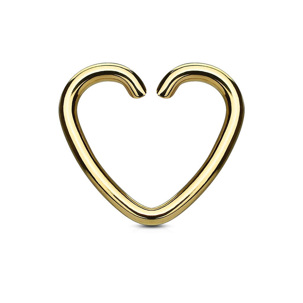 16 Gauge Cut Heart Ear Cartilage / Daith Hoops