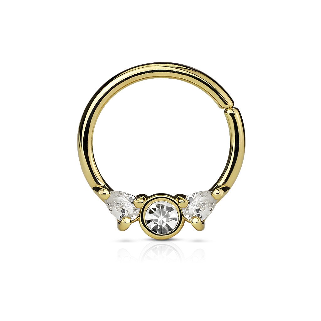 16 Gauge Prong Set Gem Bendable Hoop Ring For Nose & Ear