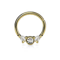 16 Gauge Prong Set Gem Bendable Hoop Ring For Nose & Ear