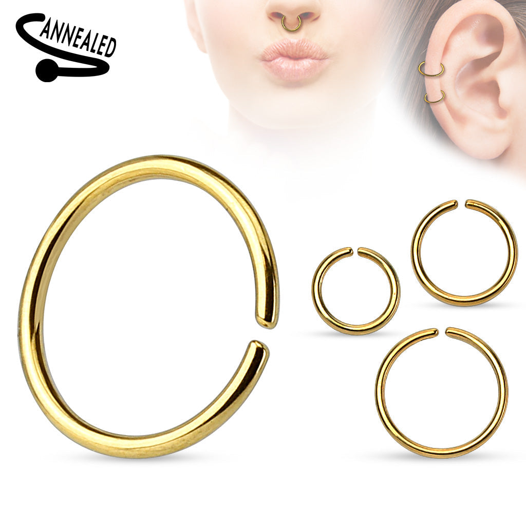 16 Gauge Titanium Anodized over 316L Surgical Steel Annealed Rings
