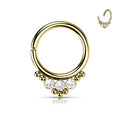 16 Gauge Triple Gem Bendable Hoop Ring For Nose & Ear