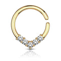 16 Gauge V Shape Crystal Bendable Hoop Ring