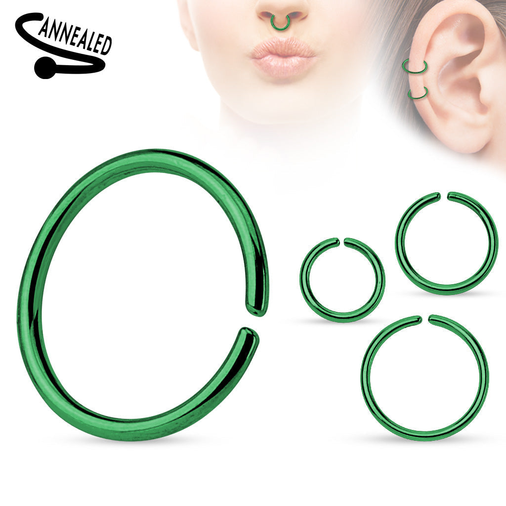 16 Gauge Titanium Anodized over 316L Surgical Steel Annealed Rings