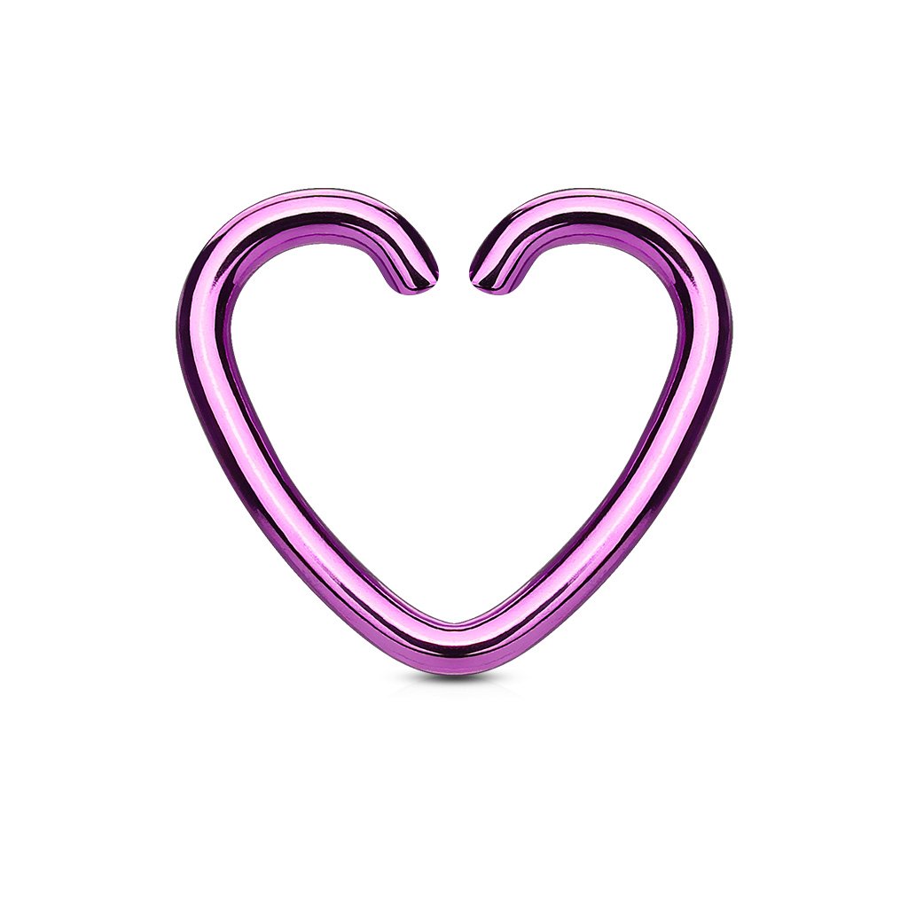 16 Gauge Cut Heart Ear Cartilage / Daith Hoops