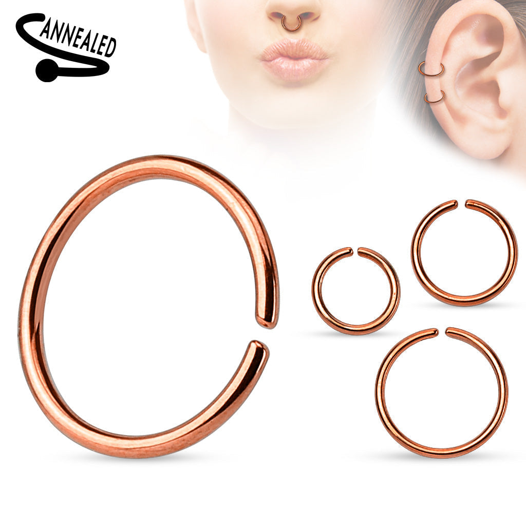 16 Gauge Titanium Anodized over 316L Surgical Steel Annealed Rings