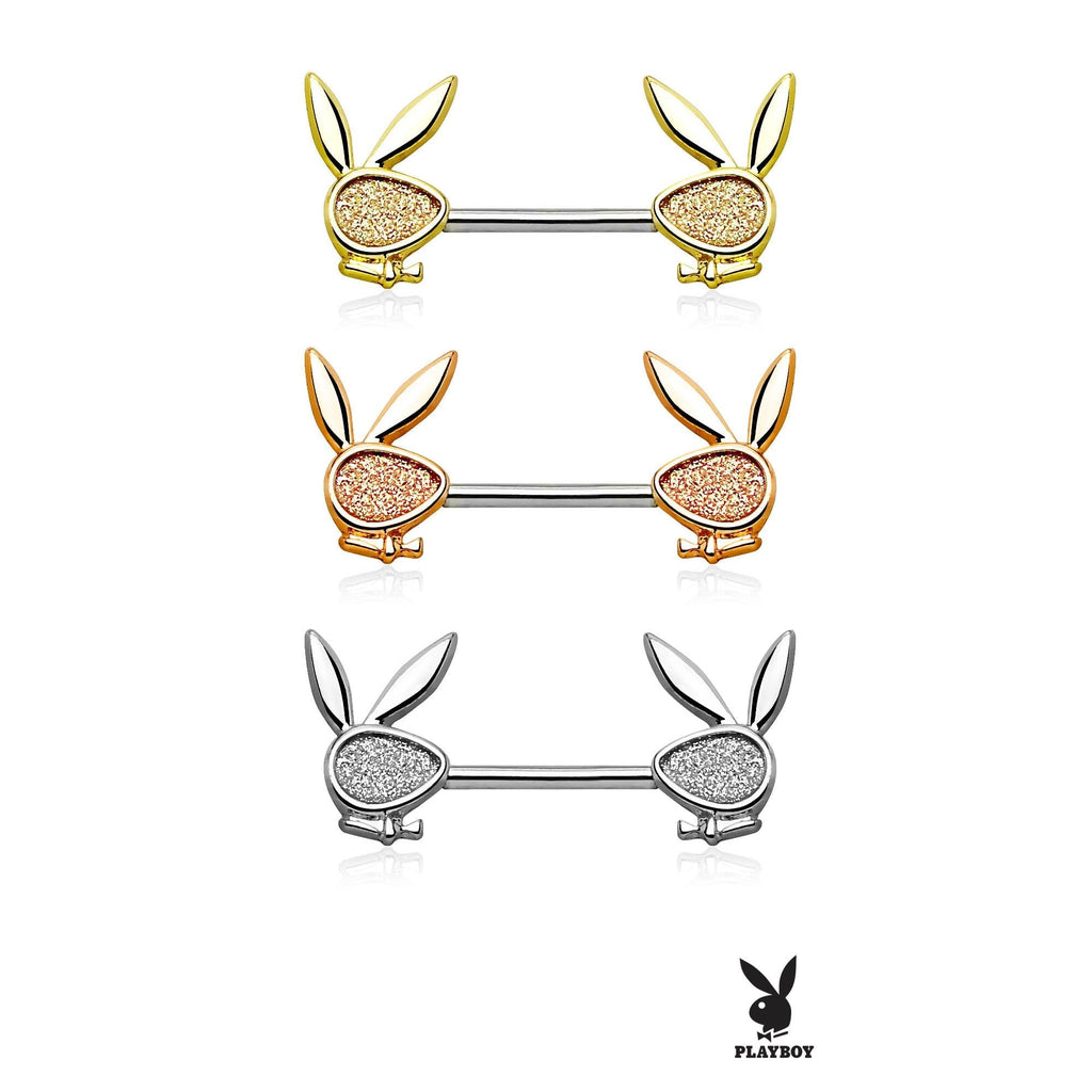 Playboy Bunny Glitter Nipple Barbell Ring