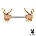 Playboy Bunny Glitter Nipple Barbell Ring