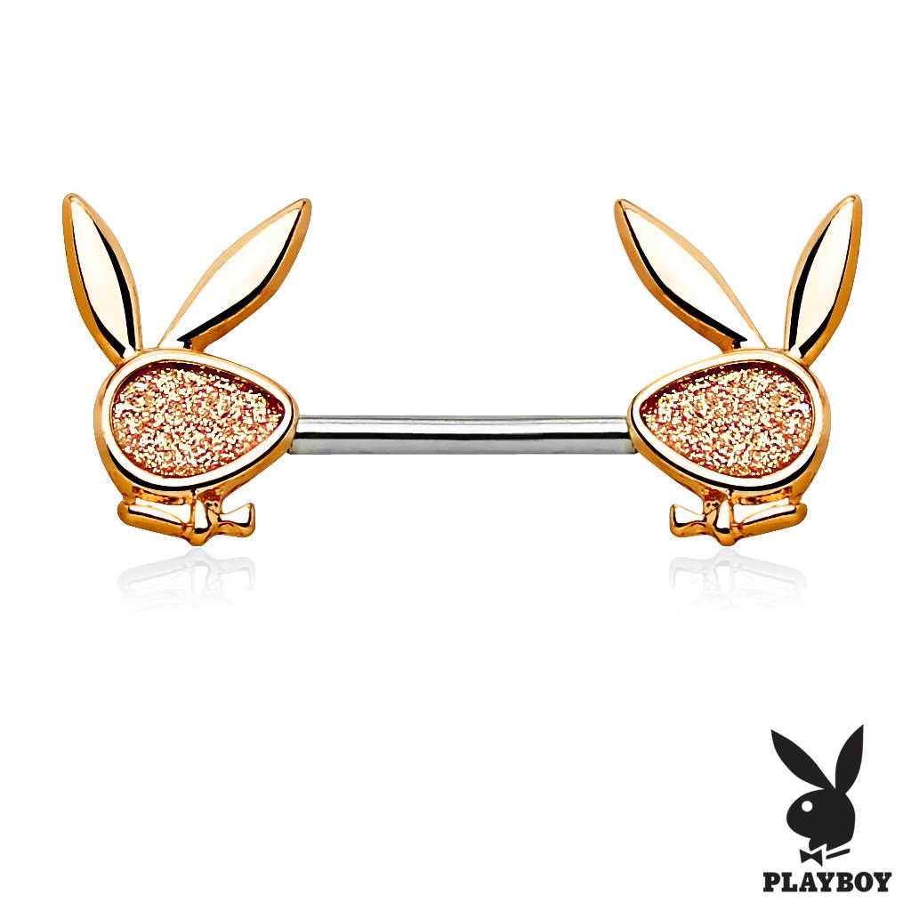 Playboy Bunny Glitter Nipple Barbell Ring