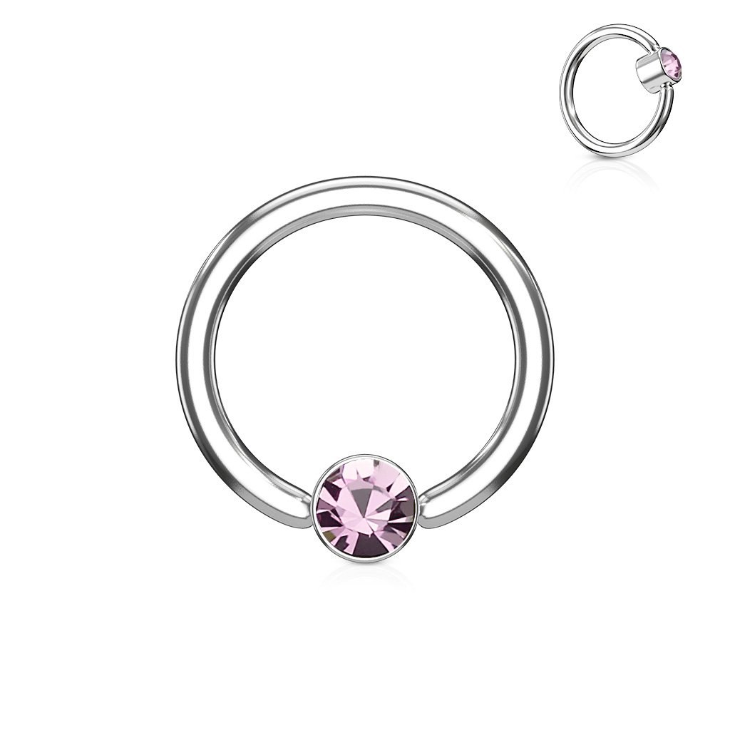 14 Gauge Crystal Set Captive Hoop Ring