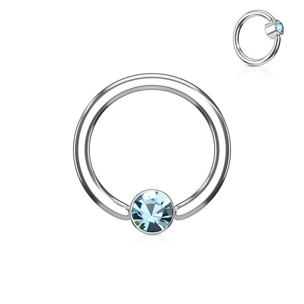 14 Gauge Crystal Set Captive Hoop Ring