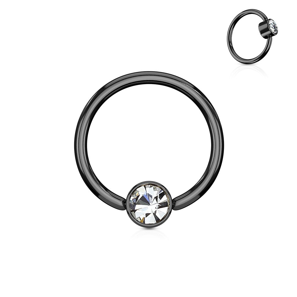 16 Gauge Crystal Set PVD Captive Ring